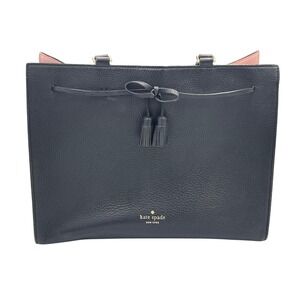 Kate Spade New York Black Leather Satchel Tote Bag Tassel Bow Medium Pink READ**